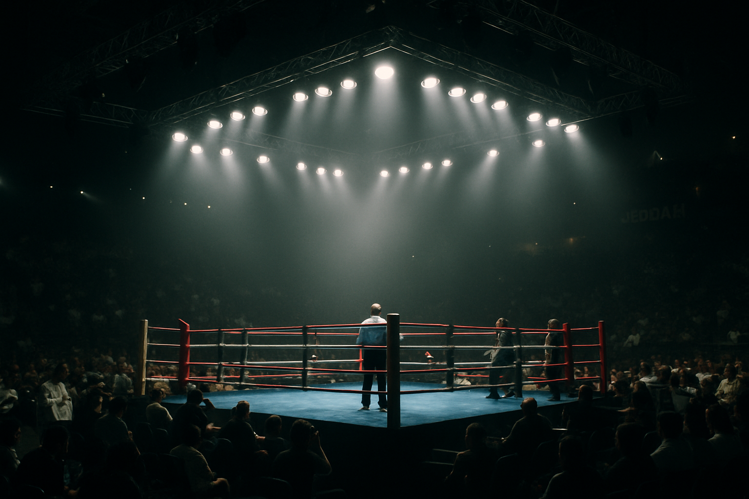 Ring bokserski podczas gali w Arabii Saudyjskiej