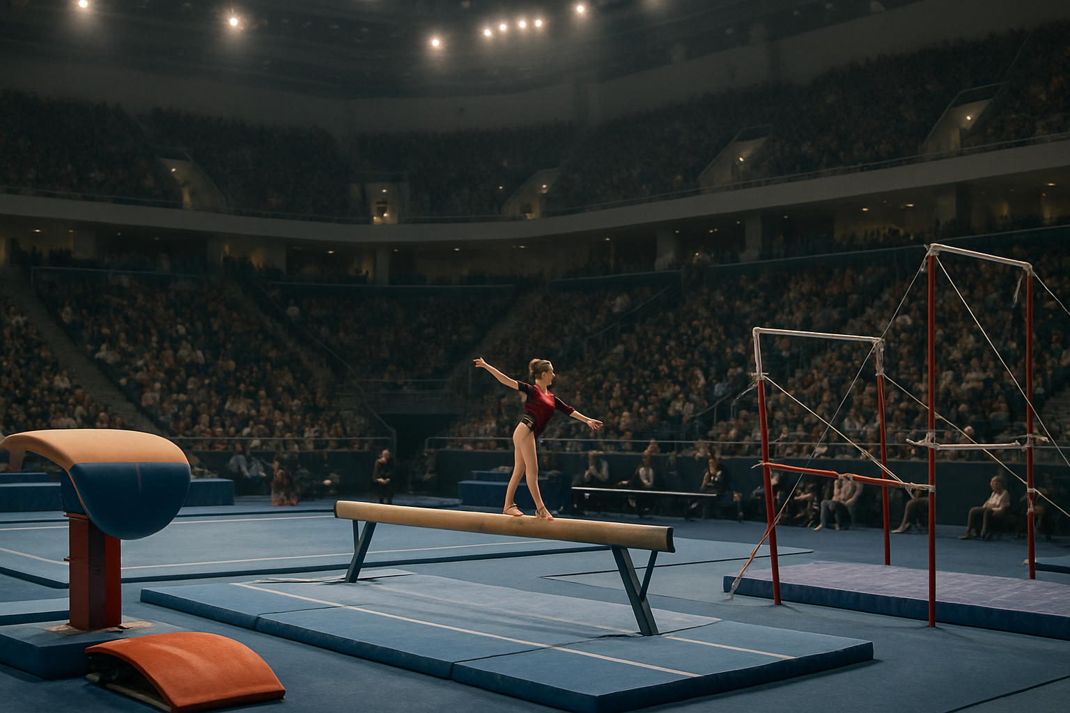 Hala sportowa podczas zawodów gimnastycznych