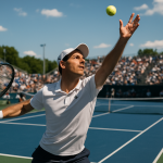 Tenisista na korcie twardym podczas turnieju ATP