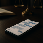 Smartfon na biurku symbolizujący dowody w śledztwie