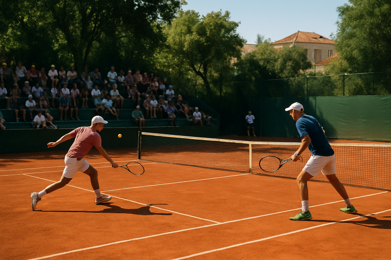Kort tenisowy na nawierzchni ziemnej podczas turnieju rangi ATP