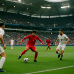 Mecz piłkarski duńskiej ekstraklasy na stadionie