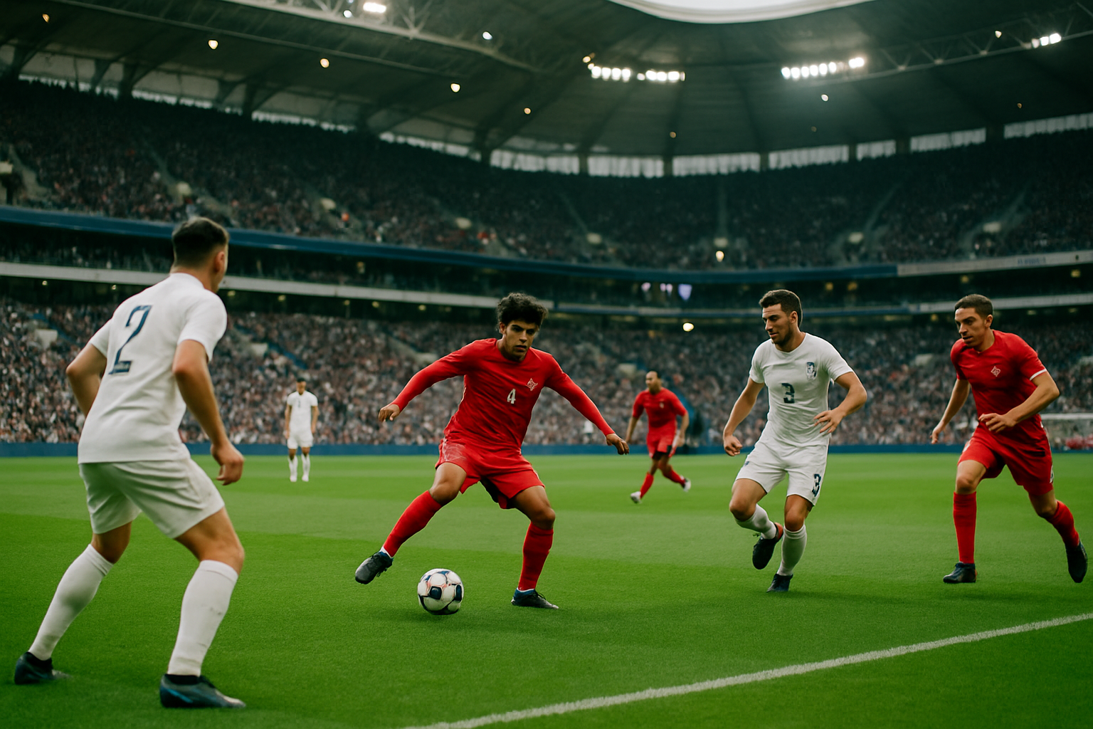 Mecz piłkarski duńskiej ekstraklasy na stadionie