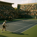 Kort tenisowy w Waszyngtonie przygotowany do meczu turnieju WTA
