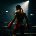 Zawodnik Muay Thai wchodzący do ringu podczas gali sportów walki