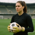 Bramkarka Hannah Hampton na boisku piłkarskim