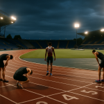 Bieżnia lekkoatletyczna na stadionie sportowym