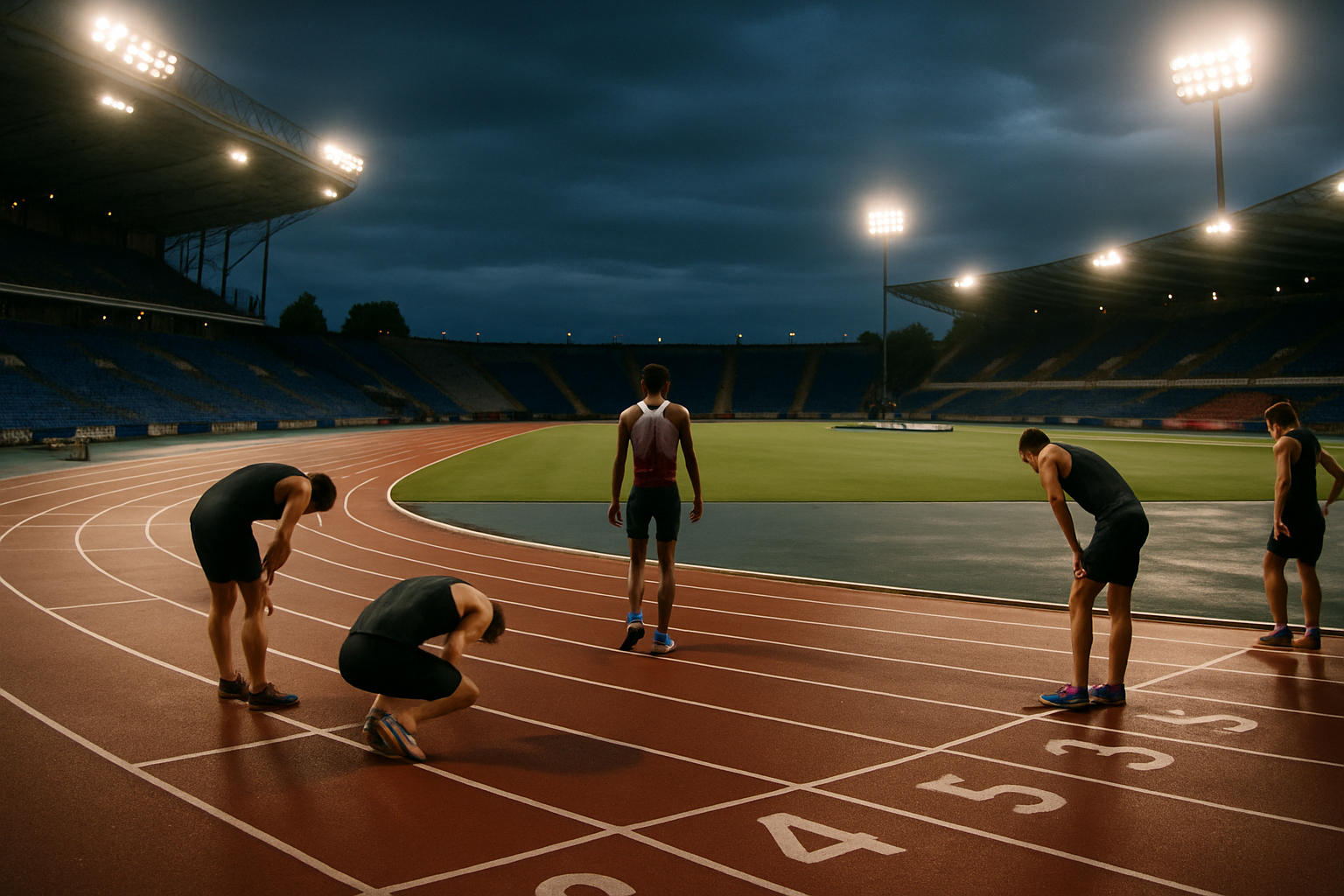 Bieżnia lekkoatletyczna na stadionie sportowym